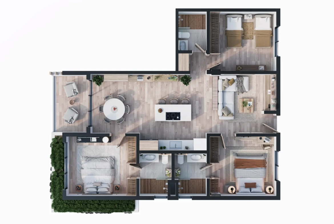 ID , City Place, Three Bedroom Condo For Sale In Punta Cana ()