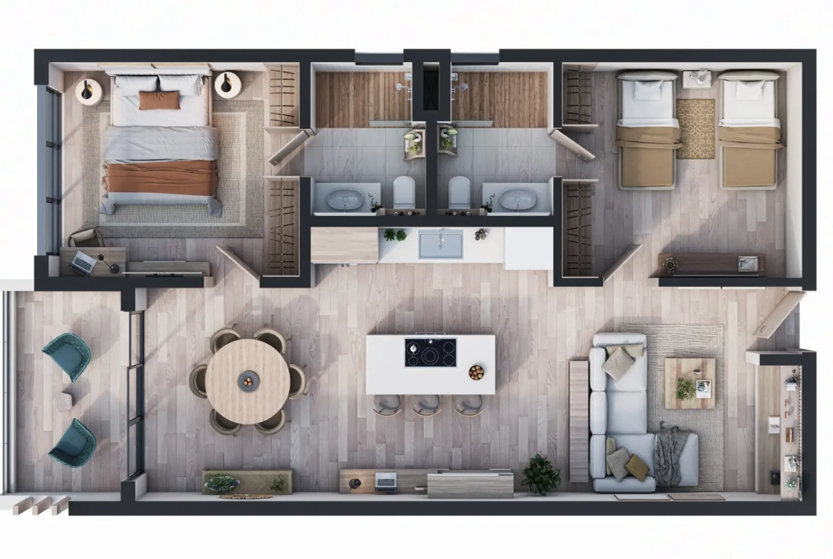 City Place, Condo de deux chambres à vendre à Punta Cana avec ascenseur