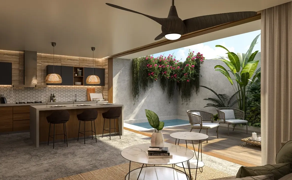 Pueblito Caribeño in Vista Cana, Appartement de deux chambres à coucher à vendre à Punta Cana avec patio