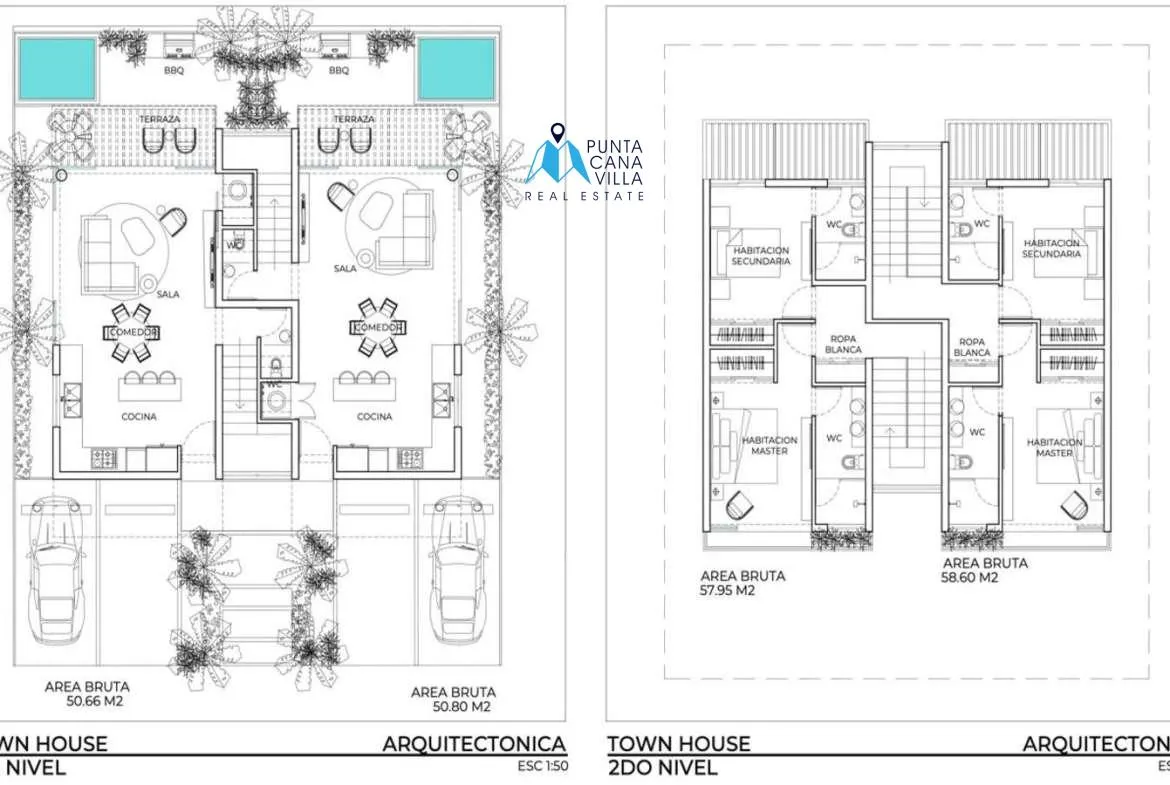 Downtown one bedroom townhouse for sale in Tropical Beach Residences ()