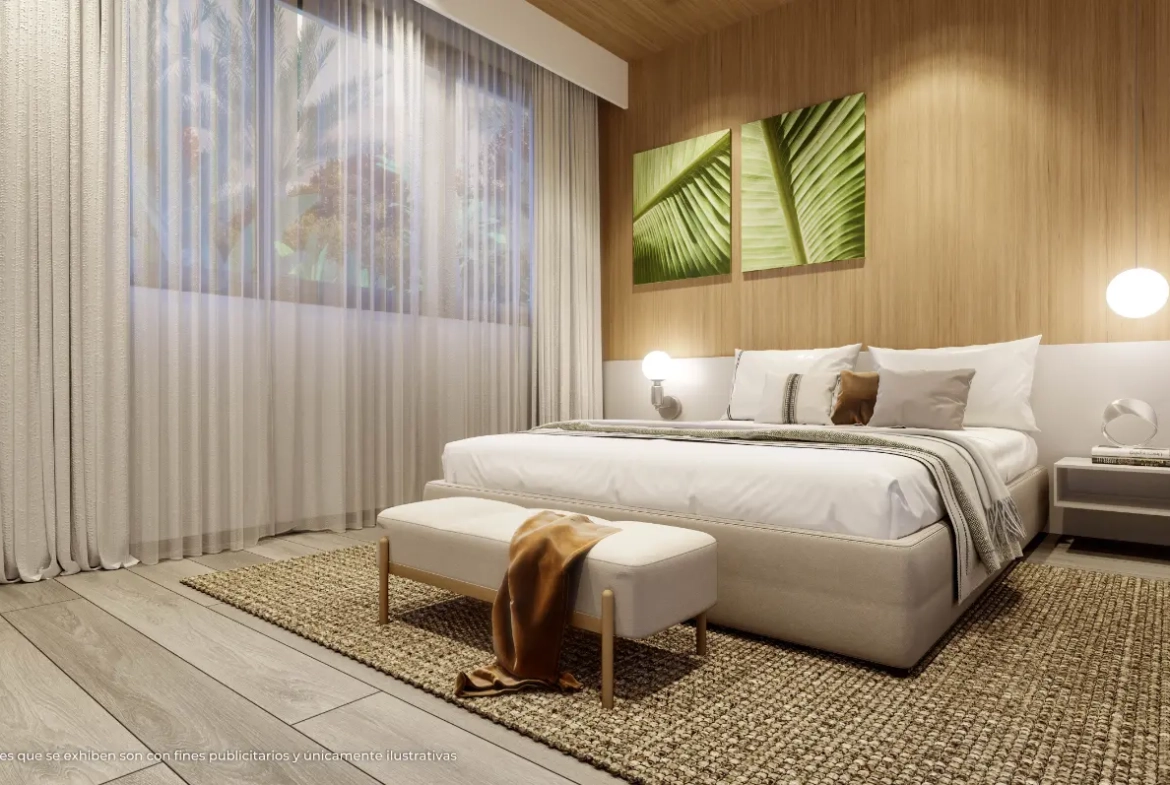 Ciudad Jardín, Se Vende Apartamento De Un Dormitorio En Bávaro, Punta Cana Con Zona De Césped