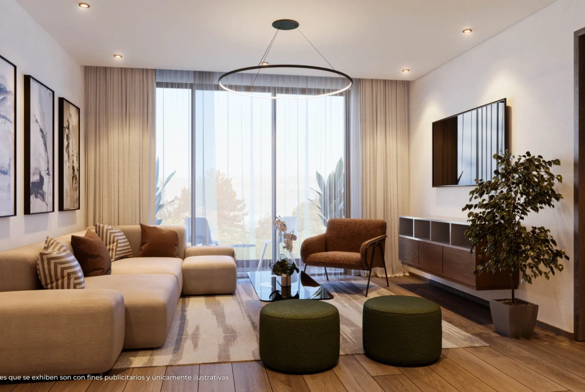 Ciudad Jardín, Se Vende Apartamento De Un Dormitorio En Bávaro, Punta Cana Con Zona De Césped