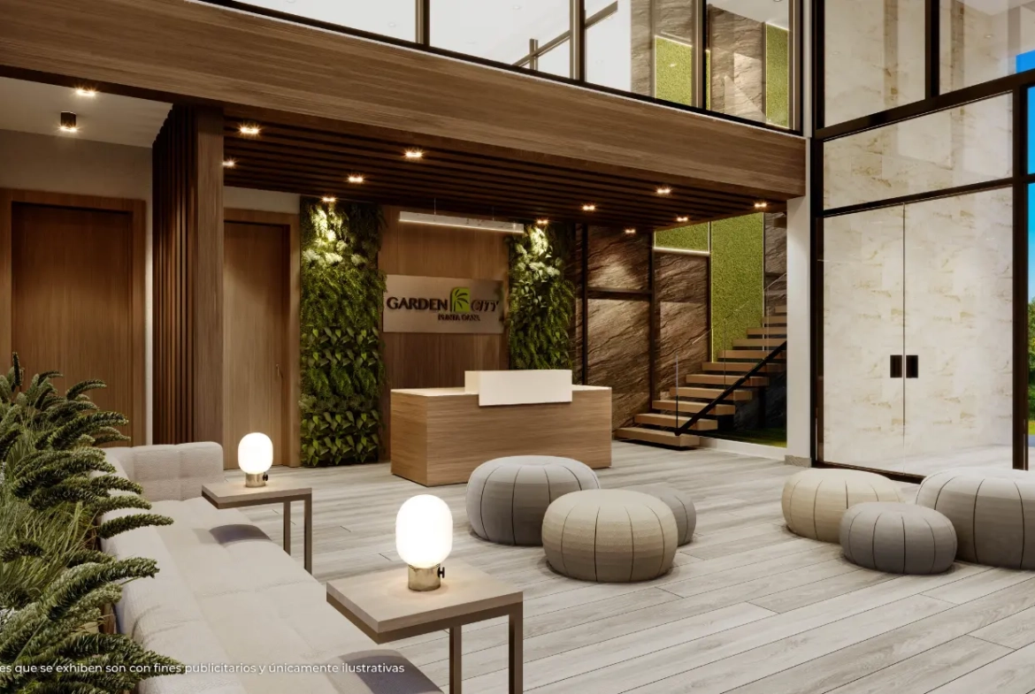 Ciudad Jardín, Se Vende Apartamento De Dos Dormitorios En Bávaro, Punta Cana Con Vestíbulo