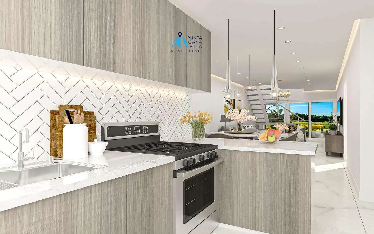 Oasis de palmeras, Apartamento de dos habitaciones en venta en Bávaro con acceso directo a la piscina