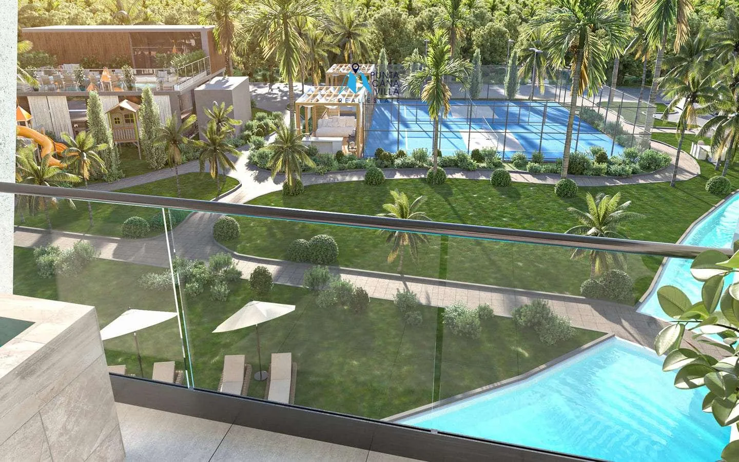 Oasis de palmeras, Apartamento de dos habitaciones en venta en Bávaro con acceso directo a la piscina