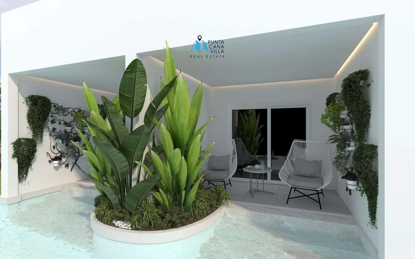 Oasis de palmeras, Apartamento de dos habitaciones en venta en Bávaro con acceso directo a la piscina