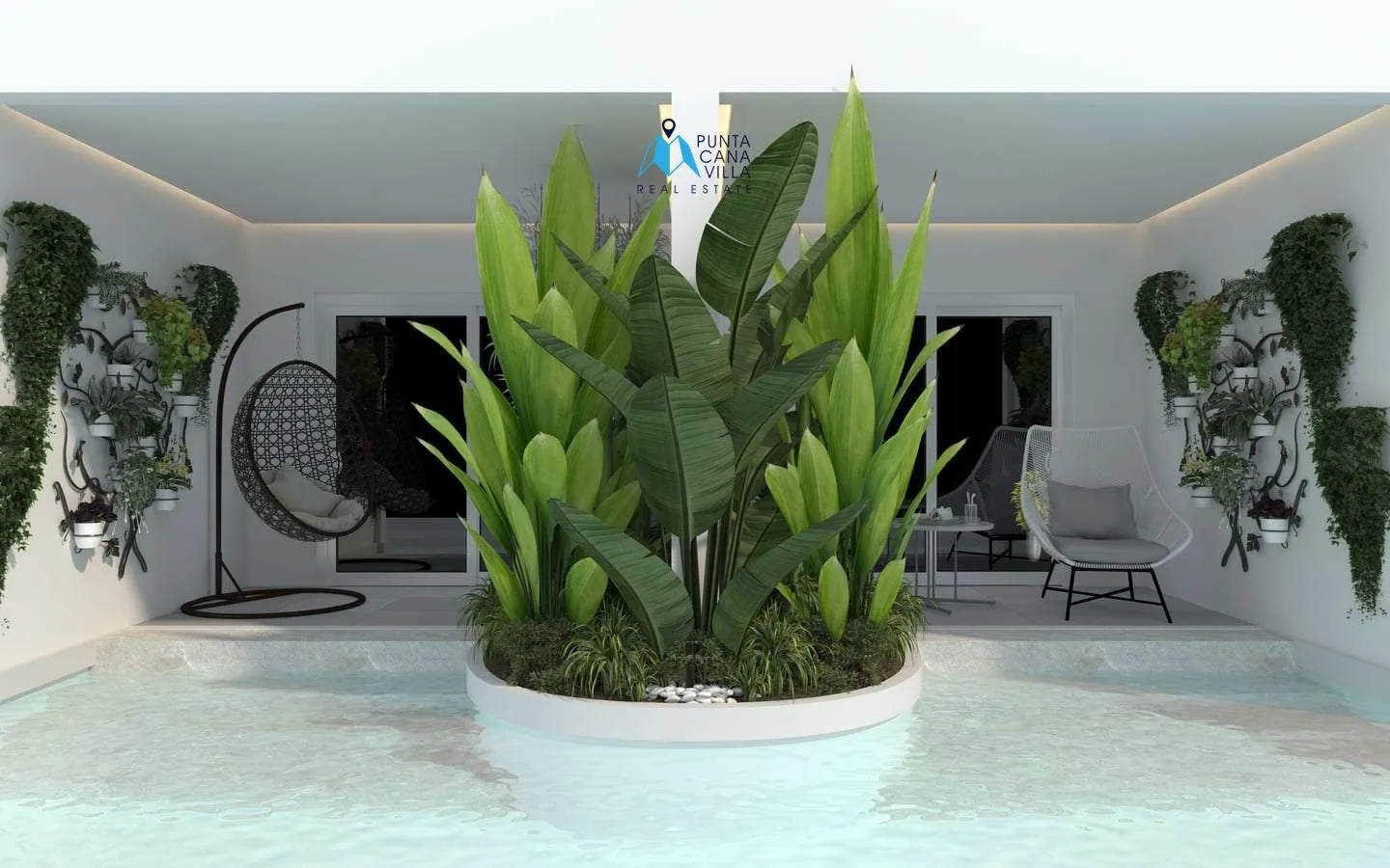 Oasis de palmeras, Apartamento de dos habitaciones en venta en Bávaro con acceso directo a la piscina