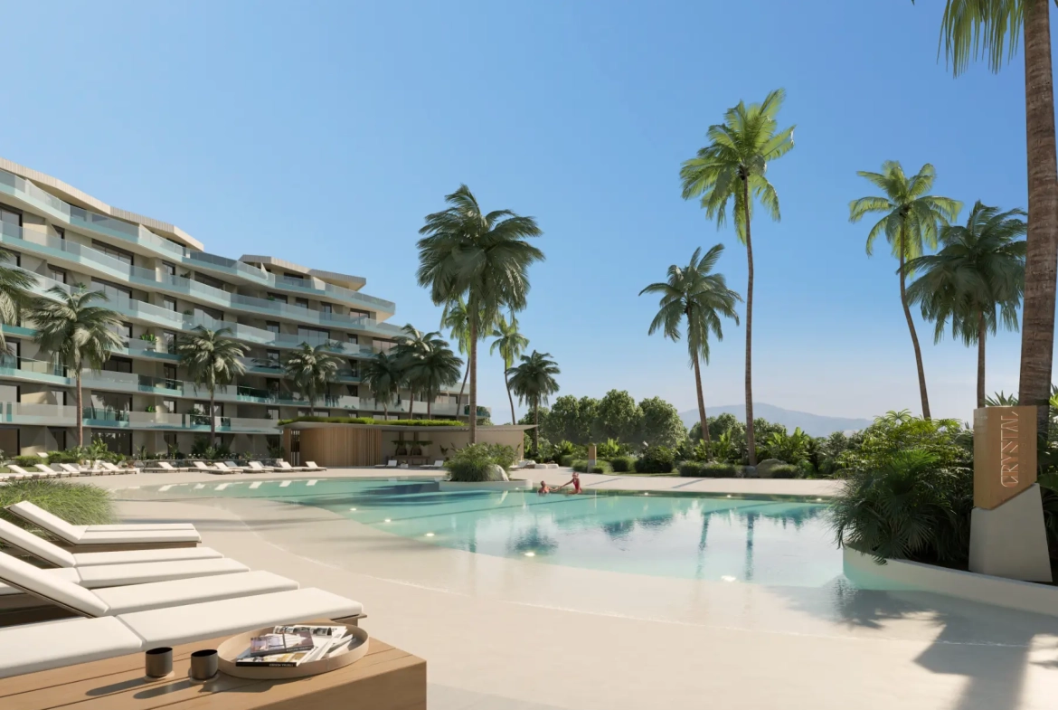 Las Iguanas : Appartement-terrasse d’une chambre à vendre à Crystal Garden, Cap Cana avec vue sur la piscine