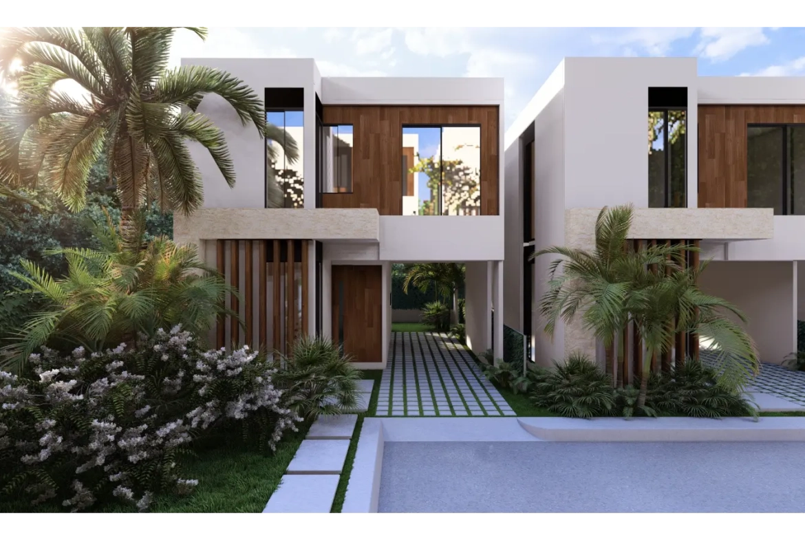 Cascais, villa de trois chambres à vendre dans le centre de Punta Cana avec patio