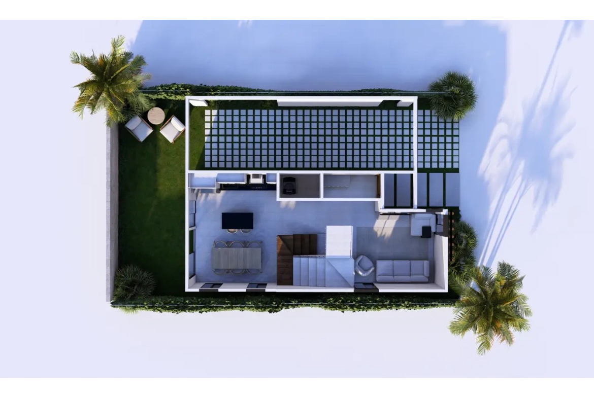 Cascais, villa de trois chambres à vendre dans le centre de Punta Cana avec patio