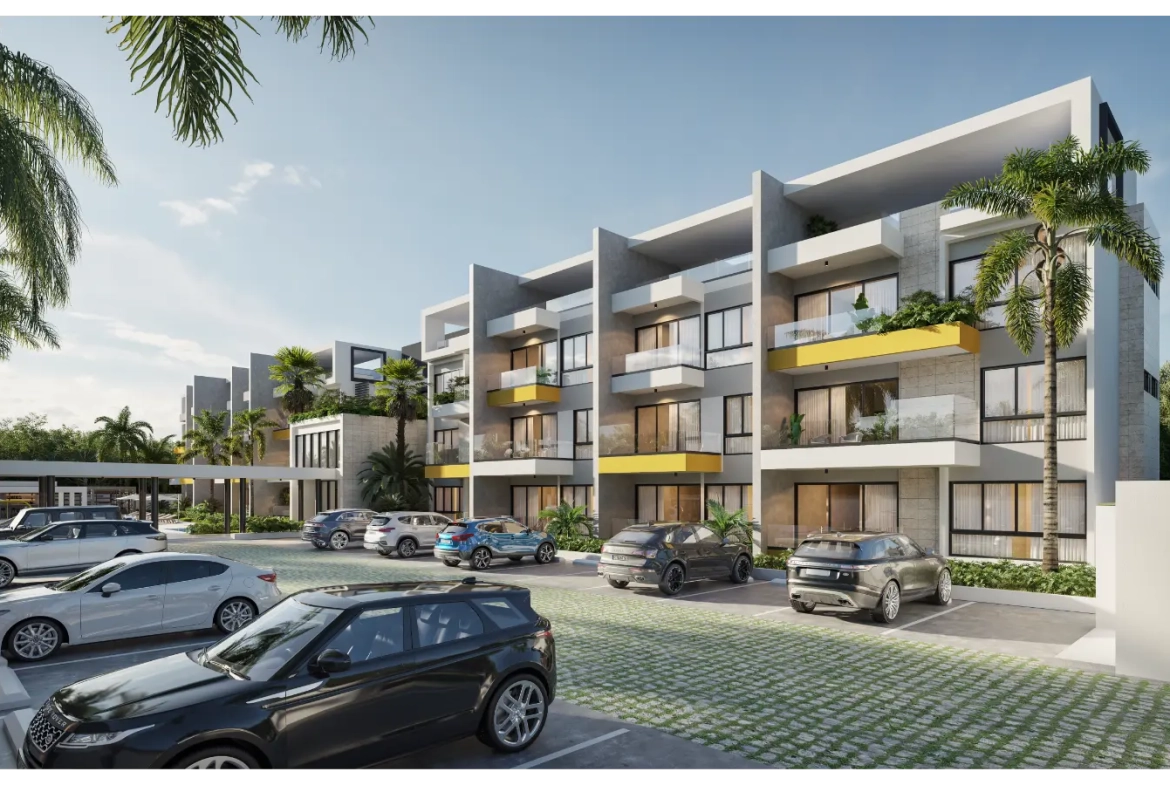 LM3 Residences, apartamento de dos habitaciones en venta en Punta Cana con vistas al jardín