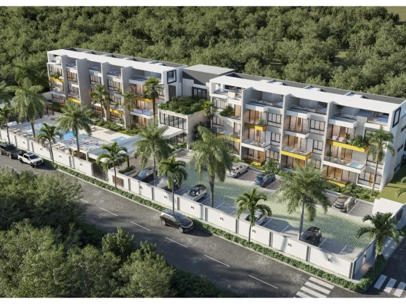 LM3 Residences, apartamento de dos habitaciones en venta en Punta Cana con vistas al jardín