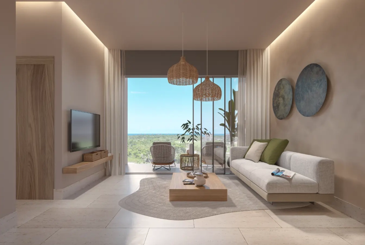 Zabela Beach at Macao, Solea Tower, Apartamento de una habitación en venta en Punta Cana con Vistas al Jardín
