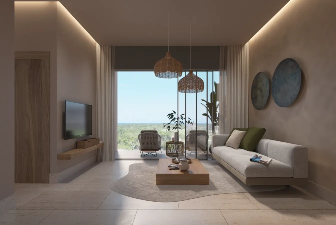 Zabela Beach at Macao, Solea Tower, Apartamento de una habitación en venta en Punta Cana con Vistas al Jardín