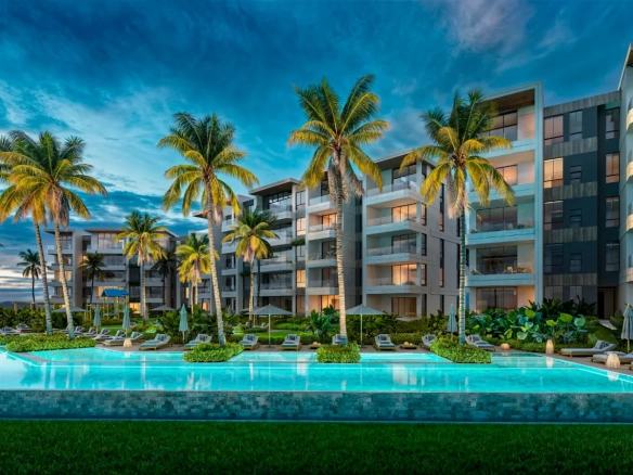 Solea at Zabela Beach, Un Dormitorio Apartamento en venta en Macao, Punta Cana con vistas a la piscina