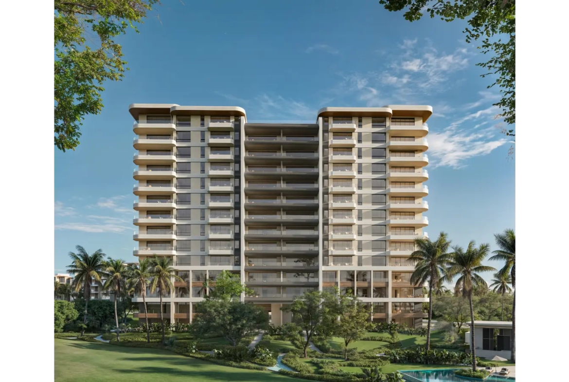 Zabela Beach, dos dormitorios Apartamento con vistas al golf en venta en Solea Tower, Punta Cana