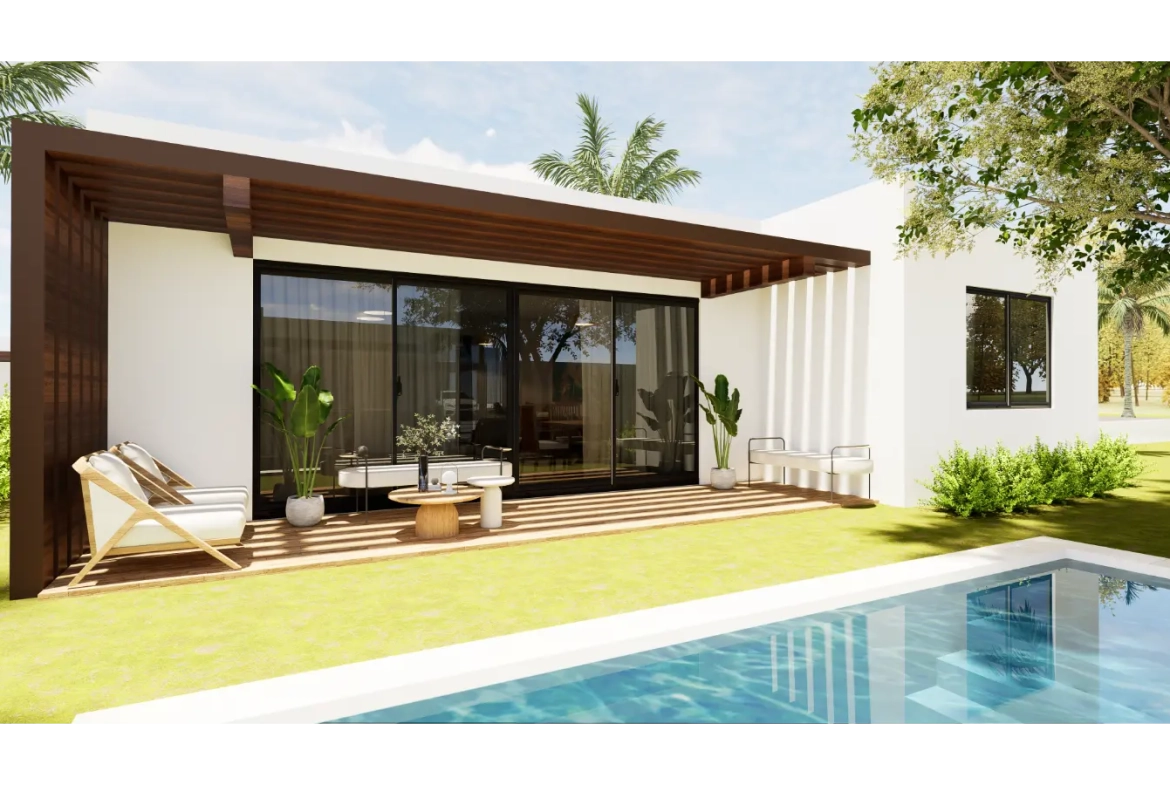 Olmos Residences, Villa de dos dormitorios en venta en Macao, Punta Cana con transporte gratuito a la playa de Macao