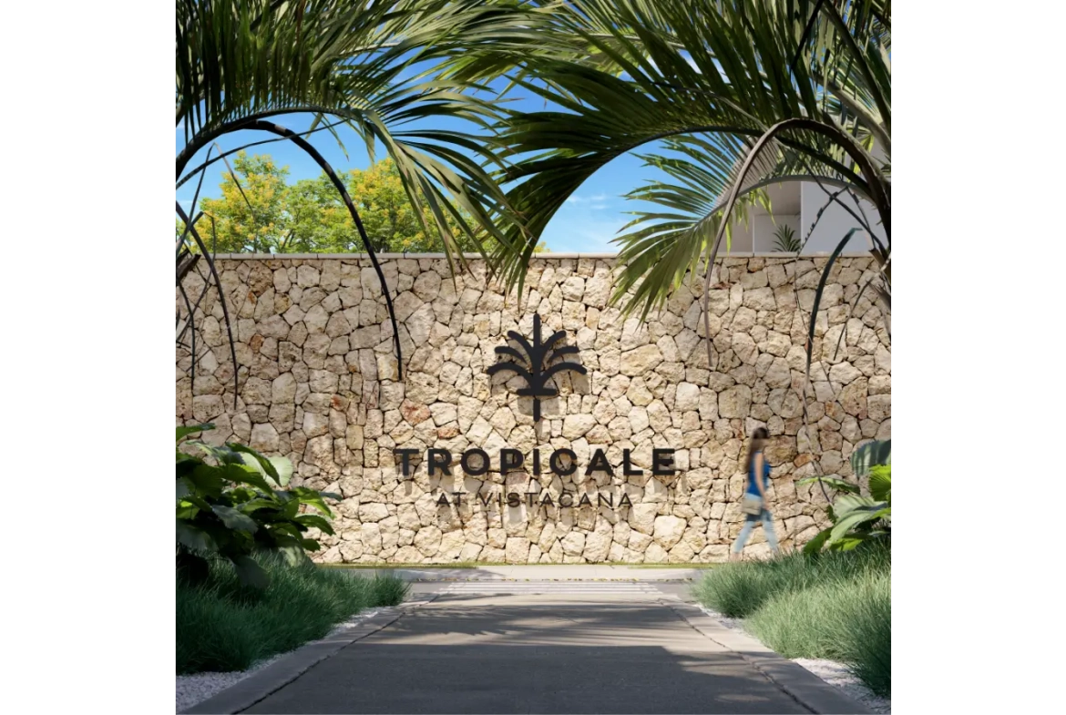 Tropicale: casa duplex de tres habitaciones en venta con acceso a lago artificial en Vista Cana, Punta Cana