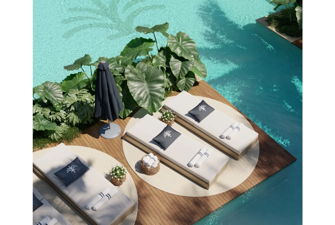Tropicale: casa duplex de tres habitaciones en venta con acceso a lago artificial en Vista Cana, Punta Cana