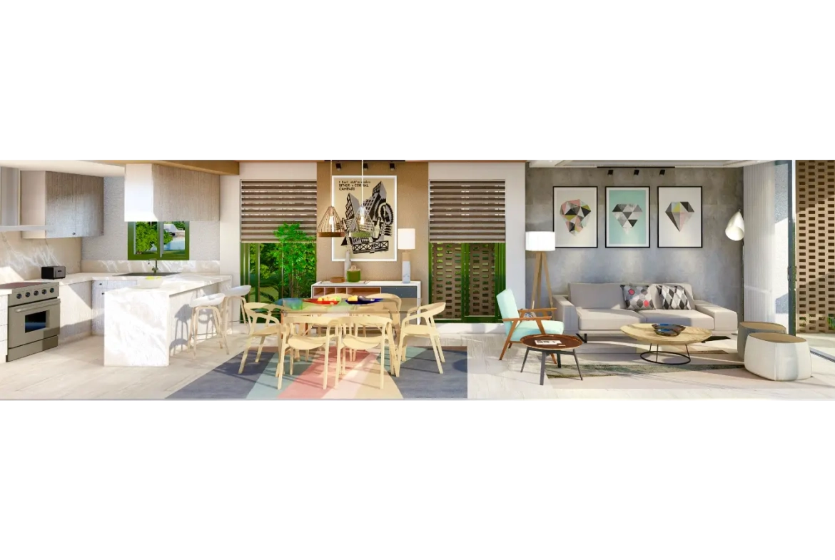 Résidences à Vista Cana : Appartement de deux chambres à vendre à Punta Cana avec terrasse