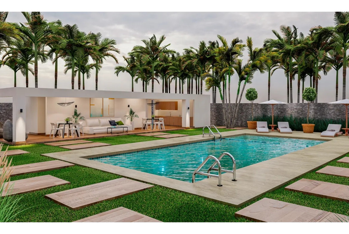 Residencias Katari: Villa de dos habitaciones en venta en Punta Cana con Patio