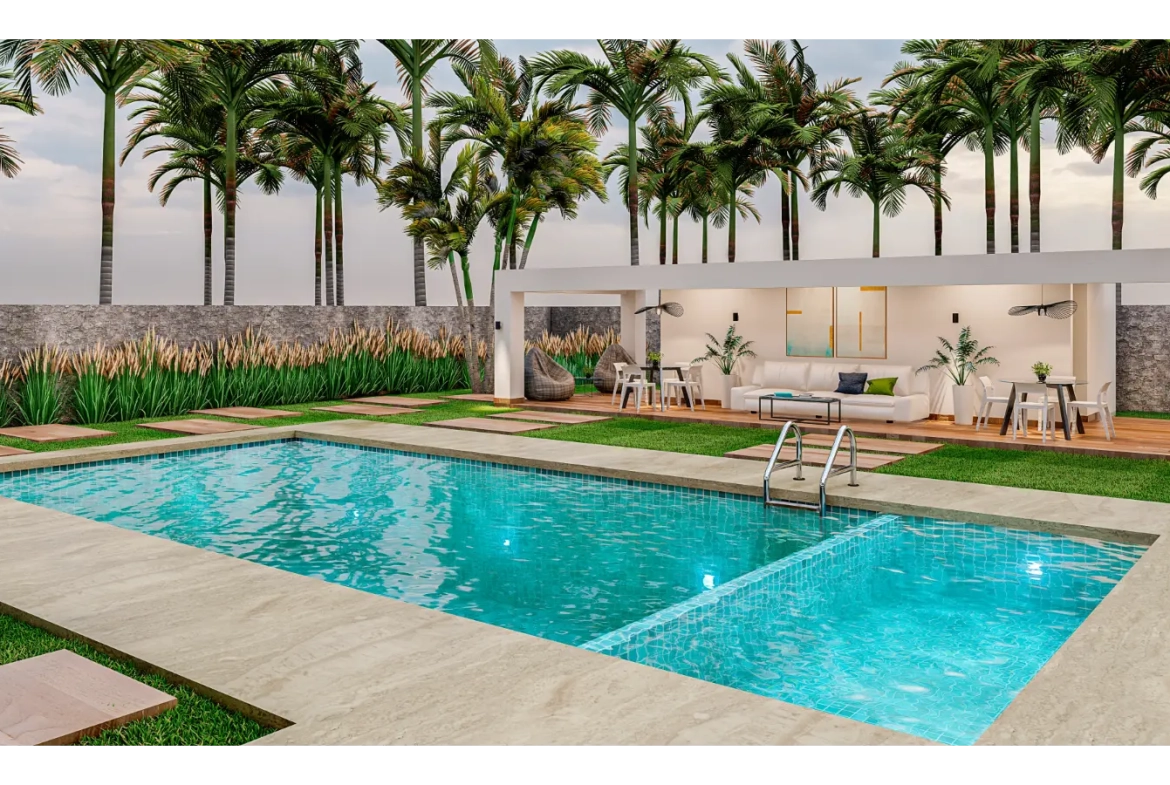 Residencias Katari: Villa de dos habitaciones en venta en Punta Cana con Patio