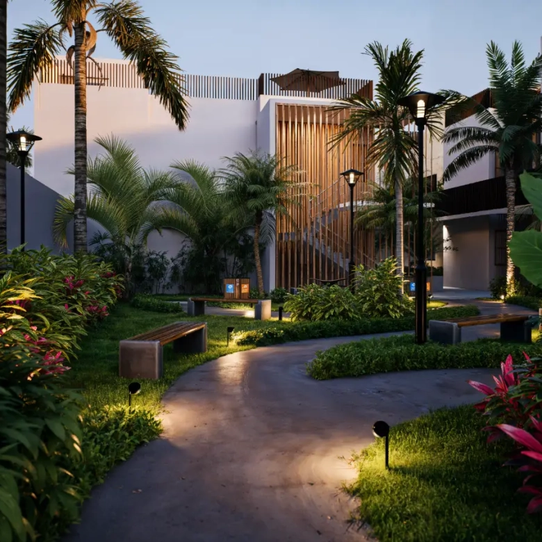 Palma Alta penthouse style 2 bedroom apartment for sale Bavaro Punta Cana terrace view