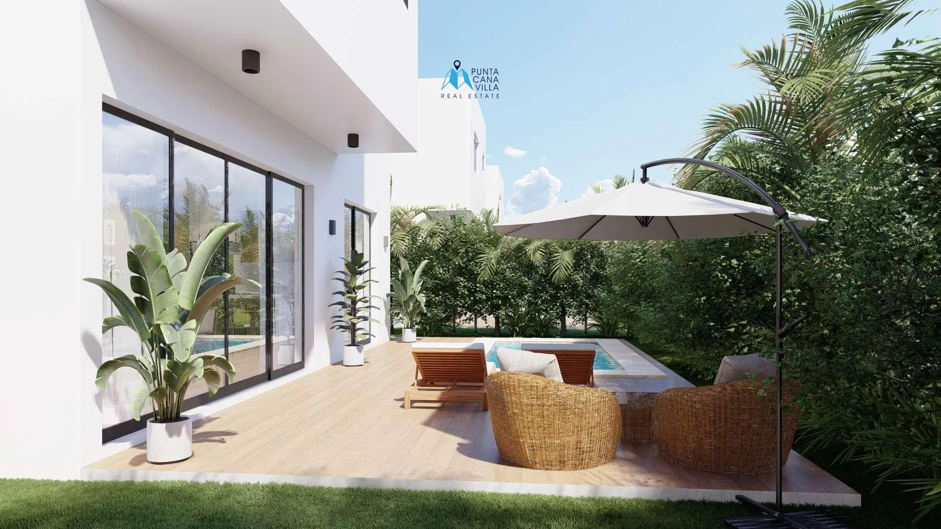 Sunlax, villa independiente de tres habitaciones en venta en Vista Cana, Punta Cana, con balcón