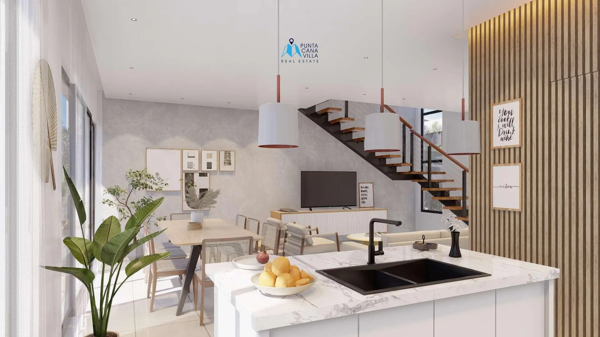 Sunlax, villa independiente de tres habitaciones en venta en Vista Cana, Punta Cana, con balcón