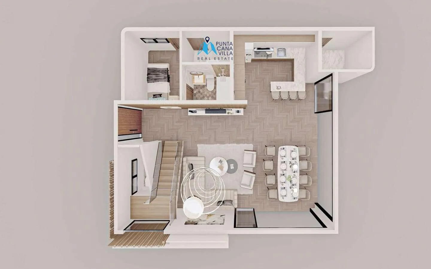 Arberella: Villa independiente de tres habitaciones en venta en Vista Cana