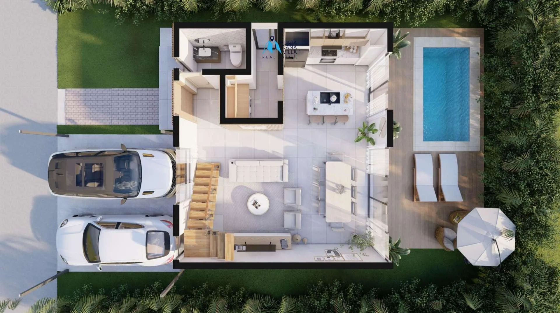 Sunlax, villa independiente de tres habitaciones en venta en Vista Cana, Punta Cana, con balcón
