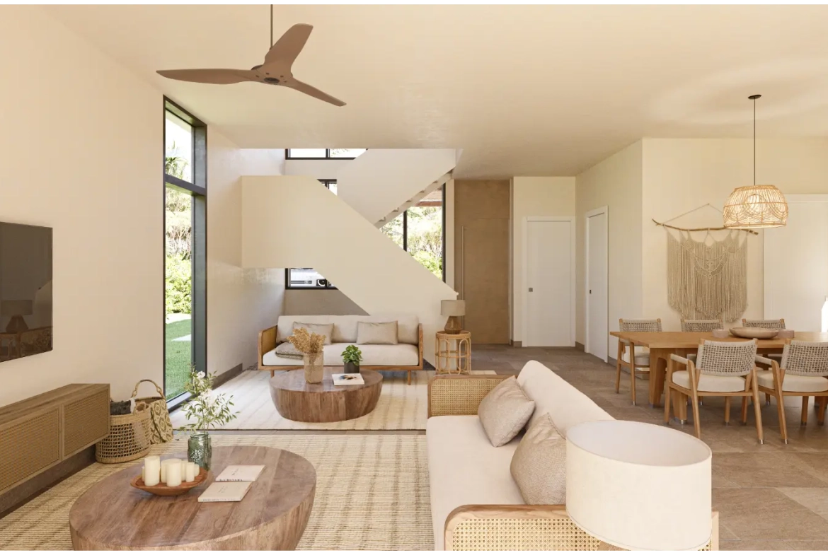 Aldea Park, Maison individuelle de quatre chambres à vendre au centre-ville de Punta Cana avec balcon