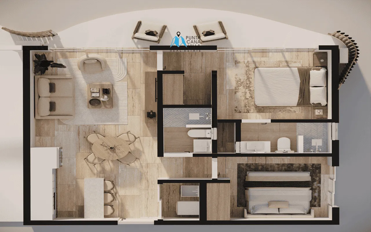 Botanico by Avalon : Condo de deux chambres à vendre à Bavaro