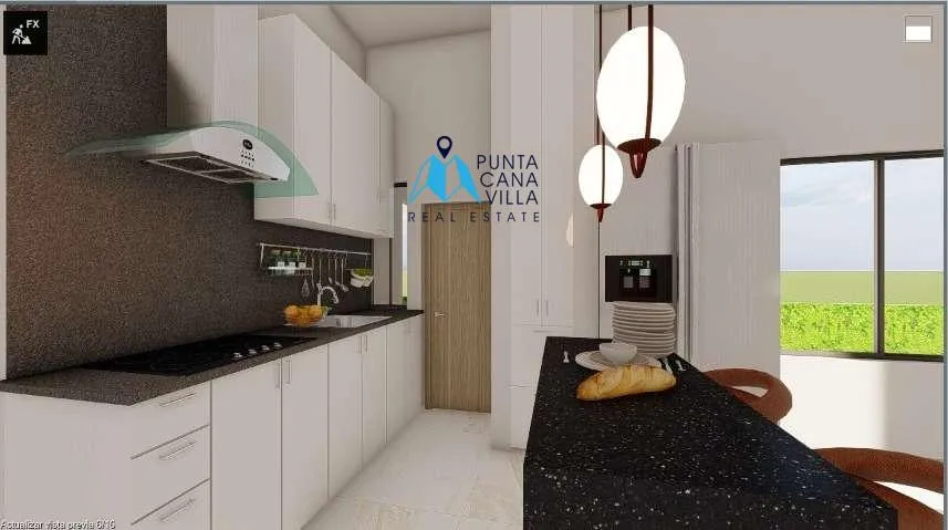 Las Palmeras Resipal : Maison de deux chambres à coucher à vendre à Punta Cana, République dominicaine