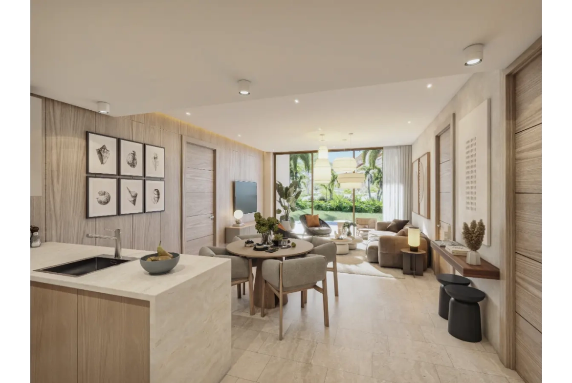 The One: Elegante Apartamento de Dos Dormitorios con Vestíbulo en Venta en Las Iguanas, Cap Cana