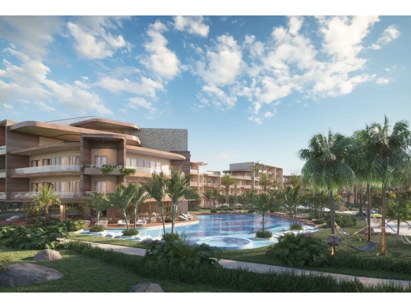 ID , Elegante apartamento de dos dormitorios con vestíbulo en venta en The One en Las Iguanas, Cap Cana ()