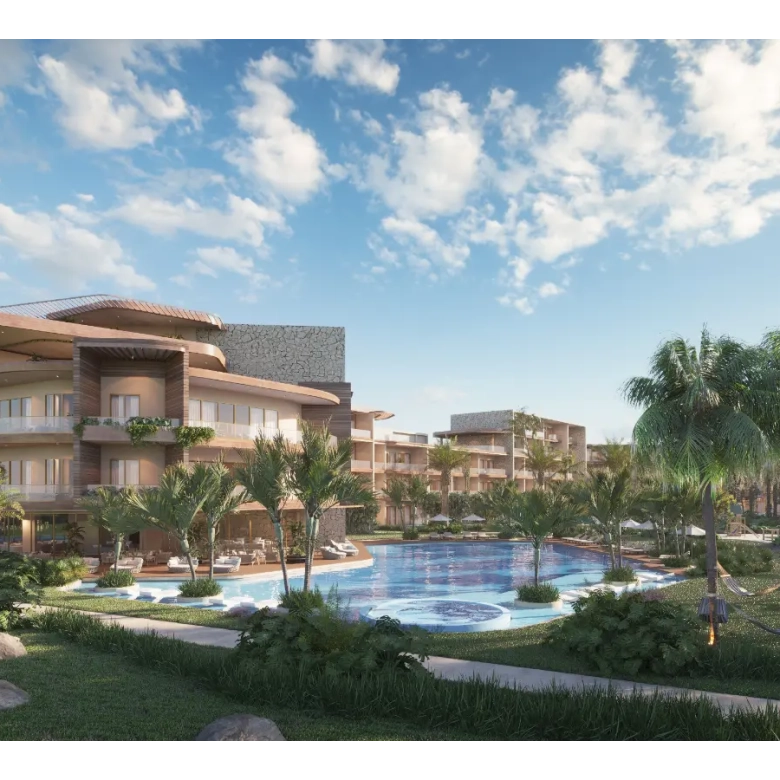 ID , Elegante apartamento de dos dormitorios con vestíbulo en venta en The One en Las Iguanas, Cap Cana ()