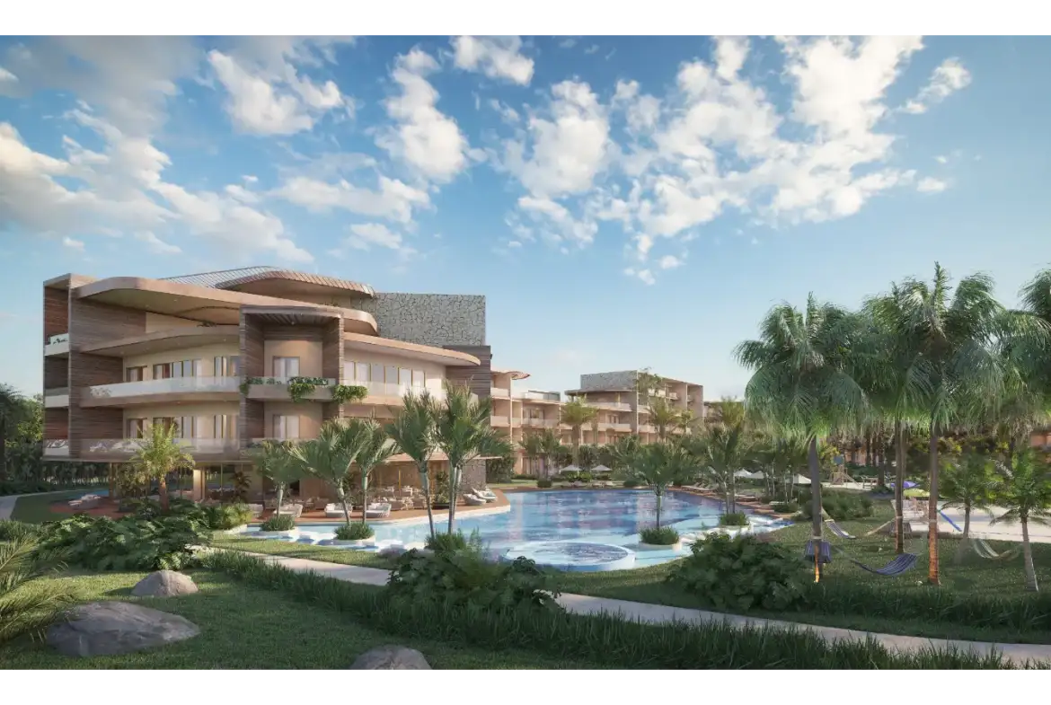 The One: Elegante Apartamento de Dos Dormitorios con Vestíbulo en Venta en Las Iguanas, Cap Cana