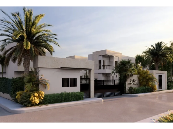 Moderna villa Golden Breeze de dos niveles y tres habitaciones en la comunidad Brisas de Punta Cana.