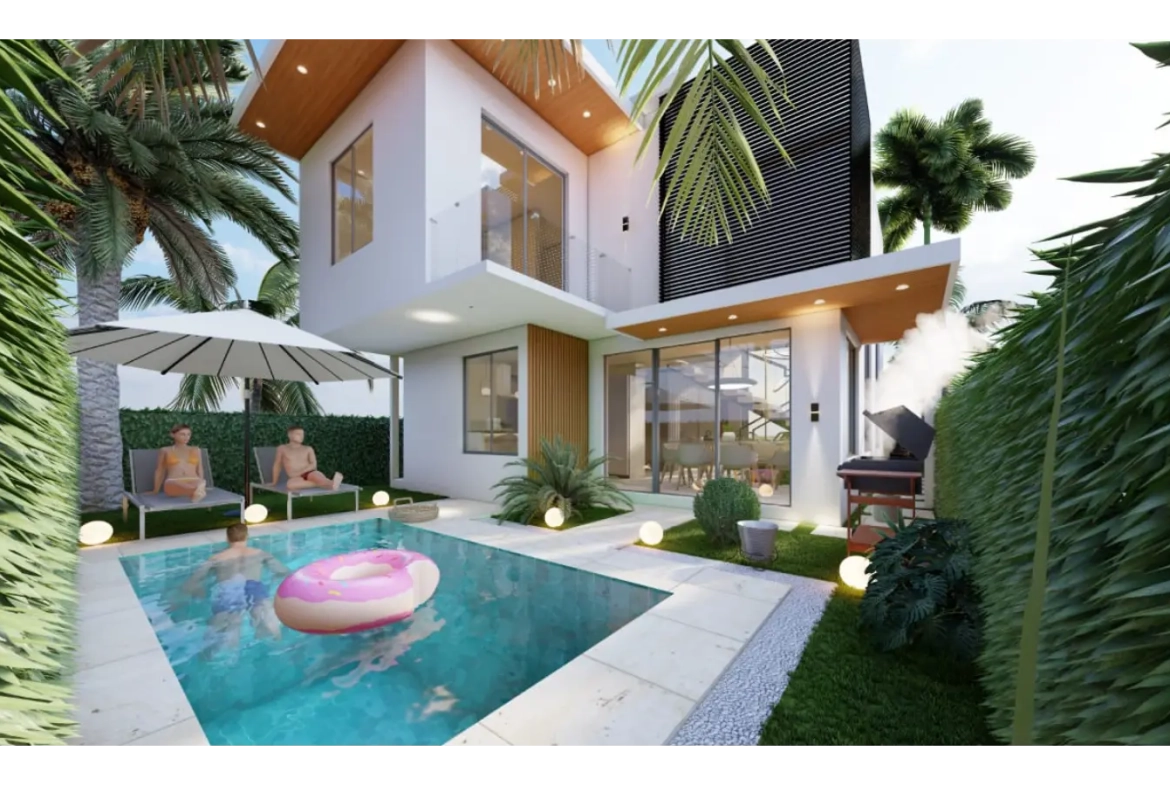 ID , Spacious Three Bedroom Villa for Sale at Las Palmeras Resipal, Bavaro, Punta Cana ()