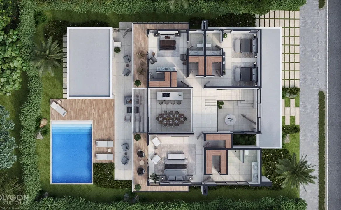 ID , Villa Las Sofias Three Bedroom Villa for Sale in Las Iguanas, Cap Cana with Balcony ()