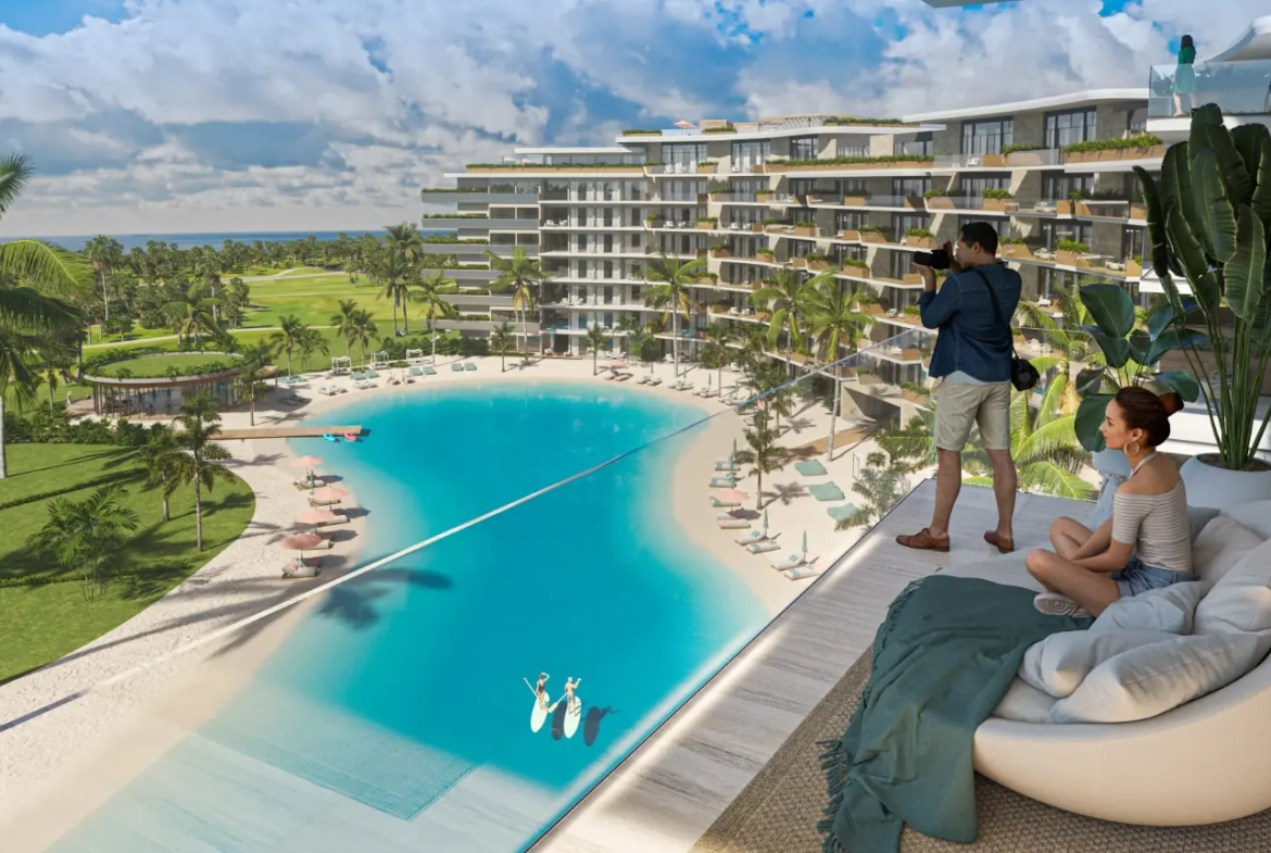ID , Bonita Beach Residences One Bedroom Apartment with Maid's Room for Sale in Las Iguanas, Cap Cana ()