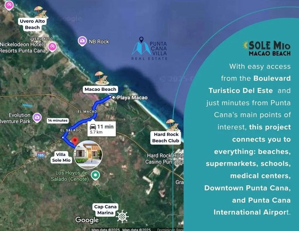 Sole Mio: Villa de 3 habitaciones en venta en Punta Cana, cerca de la playa de Macao