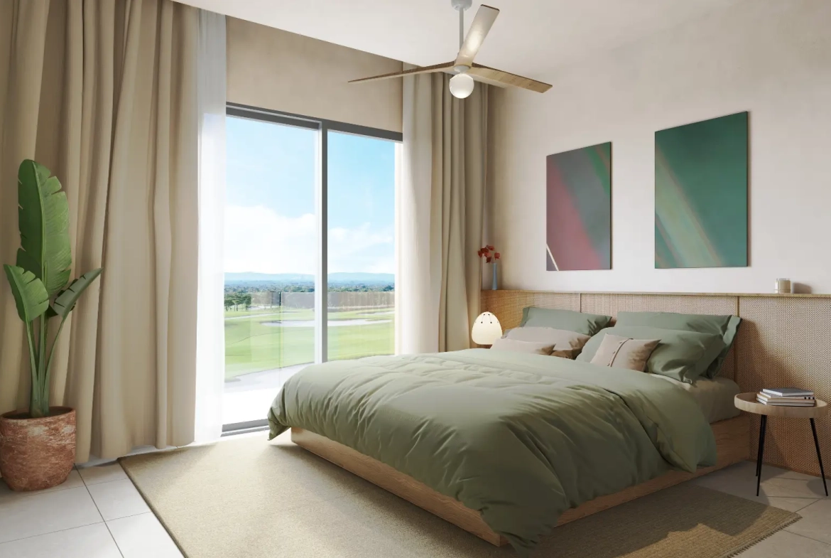 Apartamento de 2 habitaciones totalmente amueblado con vistas al golf en Palmira Golf Residences, Cocotal, Punta Cana
