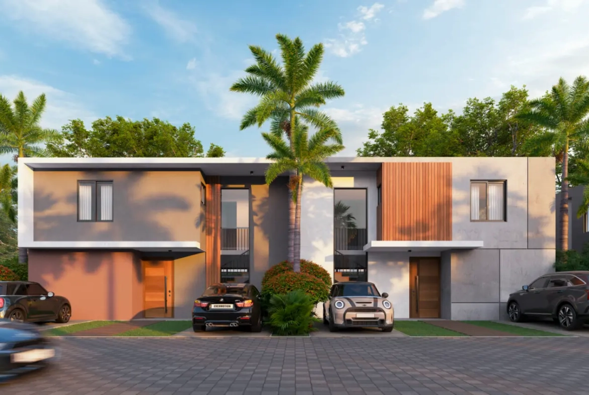 Elegante casa duplex de 3 habitaciones con estudio en venta en Cassamare Residences, Vista Cana — Punta Cana