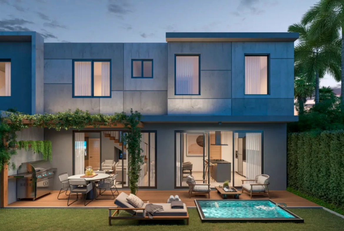 Elegante casa duplex de 3 habitaciones con estudio en venta en Cassamare Residences, Vista Cana — Punta Cana