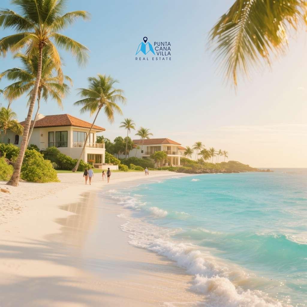How to Maximize ROI on Your Punta Cana Real Estate Investment 2 Scenic view of a tropical beach in Punta Cana, Dominican Republic, with a long stretch of white sand and vibrant blue ocean
