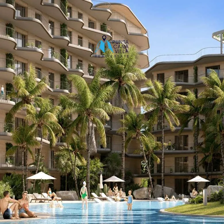 Affordable studio apartment with private terrace for sale in Macao Beach Residences Punta Cana