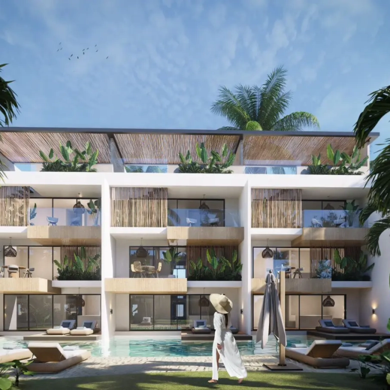 Apartamento moderno de 2 habitaciones en venta en Habitat Beach Garden Juan Dolio