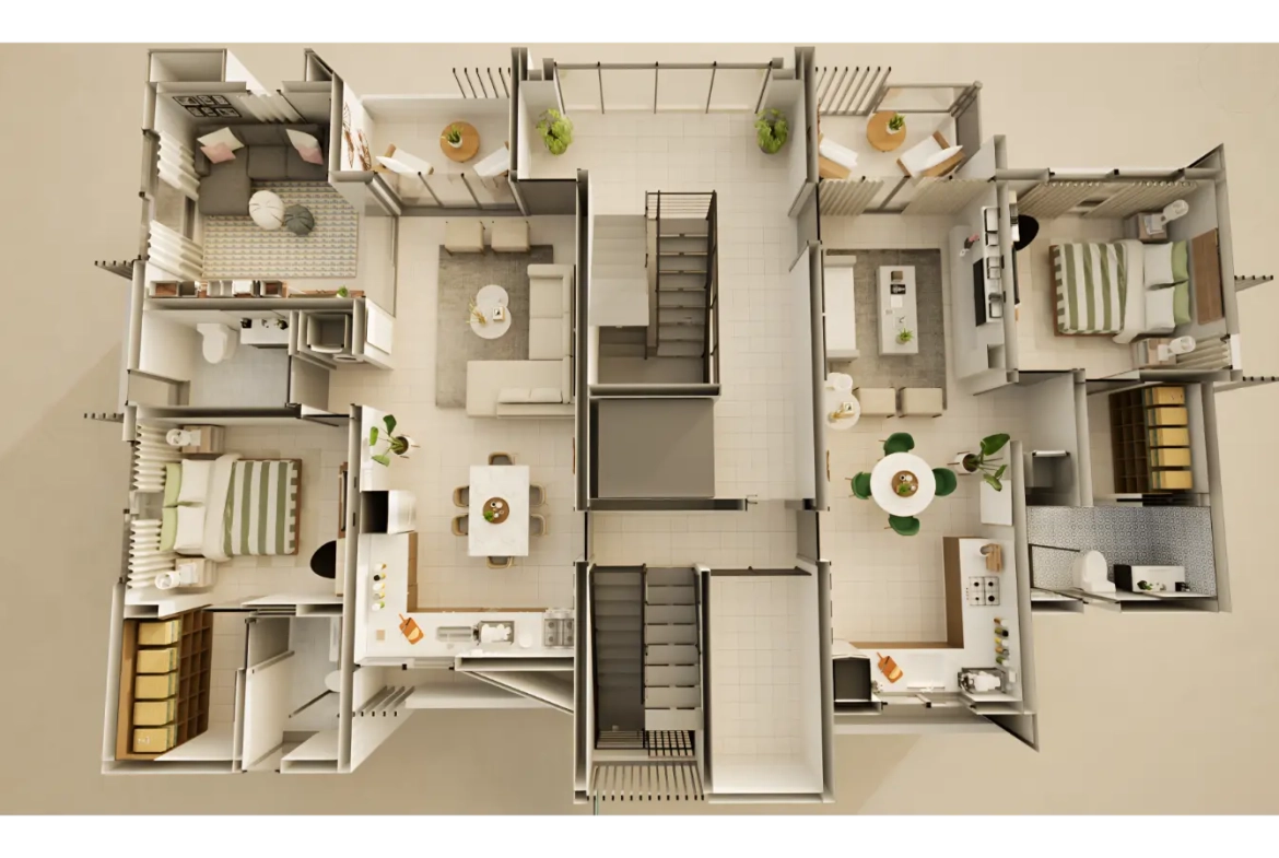Por Do Sol Residences — Elegante apartamento de 2 habitaciones en venta en Vista Cana, Punta Cana